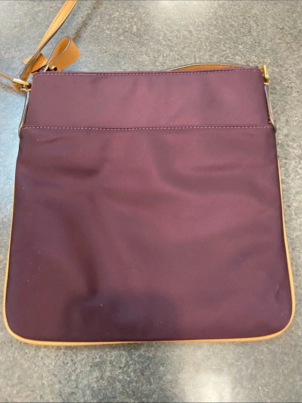 Michael Kors Men's Messenger Bag in Plum with Tan Trim